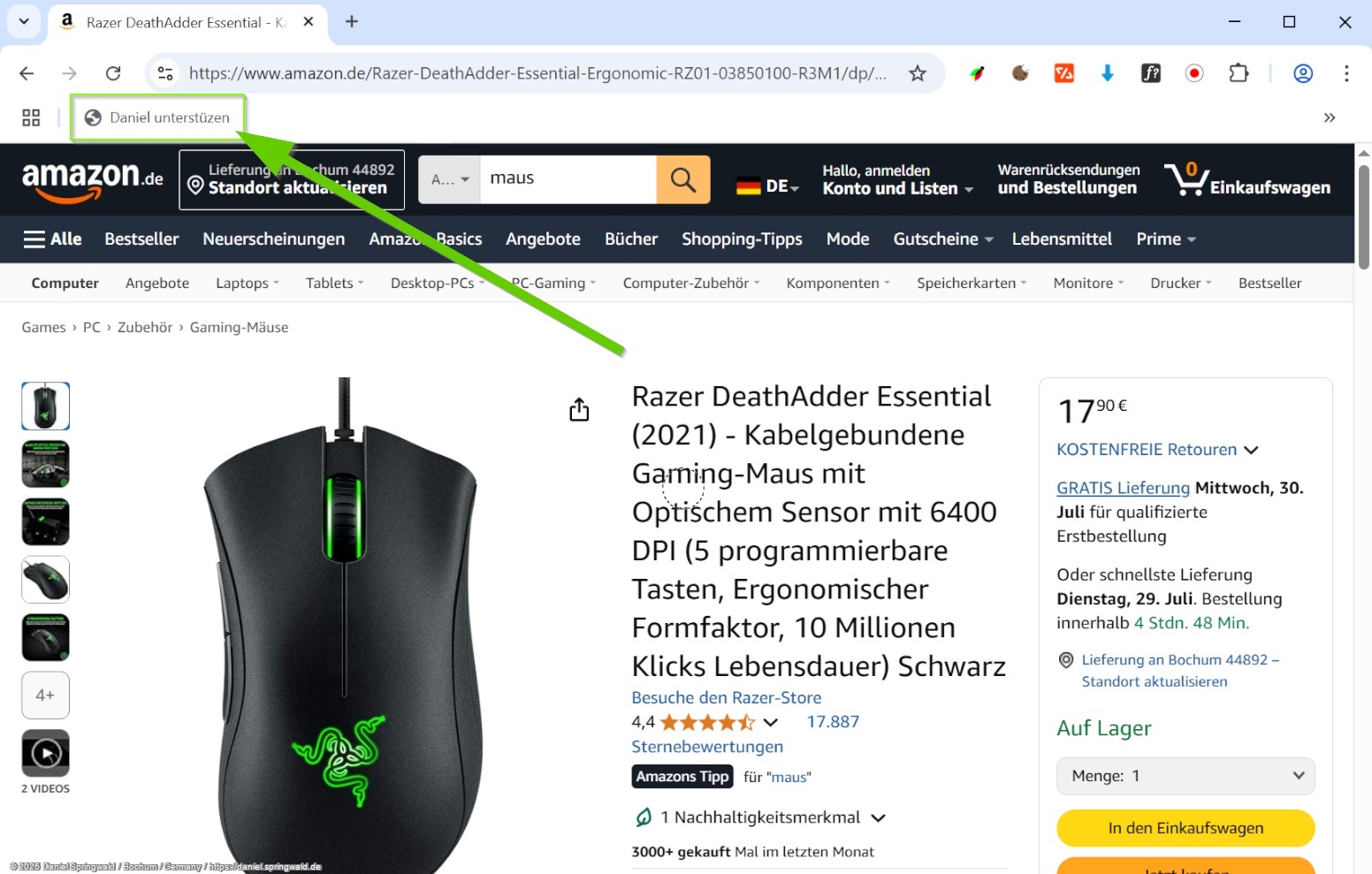 Amazon Lesezeichen
